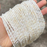4x8mm Natural Shell Stone Bamboo Shape DIY Loose Beads Strand Jewelry