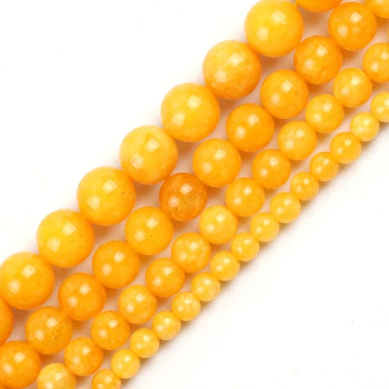 Natural Angelite Stone Yellow Beads 4/6/8/10mm