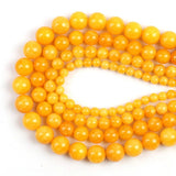 Natural Angelite Stone Yellow Beads 4/6/8/10mm