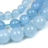 6-10mm Natural Aquamarine Light Colour Stone Beads for Jewelry Making
