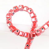 10pcs 6mm Colorful Eye Square Ceramic Beads DIY Porcelain Pendants