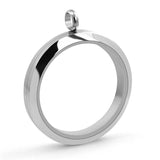Glass Photo Box Floating Locket Necklace Pendant Stainless Steel Threaded