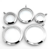 Glass Photo Box Floating Locket Necklace Pendant Stainless Steel Threaded