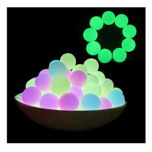 20pcs Luminous Silicone Beads Glow In The Dark Teething Chewable For Infant