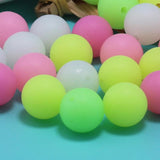 20pcs Luminous Silicone Beads Glow In The Dark Teething Chewable For Infant