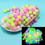 20pcs Luminous Silicone Beads Glow In The Dark Teething Chewable For Infant