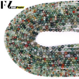 Faceted Round Indian Agate Stone Charms Beads 3 Sizes