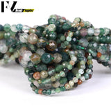 Faceted Round Indian Agate Stone Charms Beads 3 Sizes