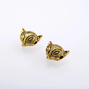 10PCS Fox Beads for Jewelry Making Bracelets DIY European Big Hole Beads