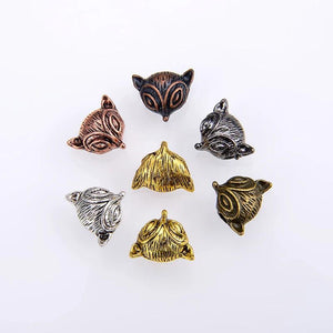 10PCS Fox Beads for Jewelry Making Bracelets DIY European Big Hole Beads