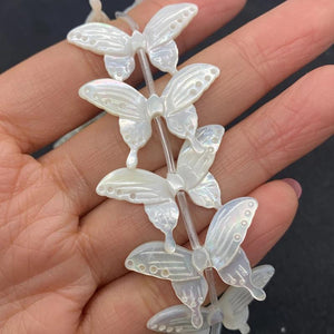 Natural Shell Butterfly Beads 13-30mm Carving Charm Jewelry Making DIY