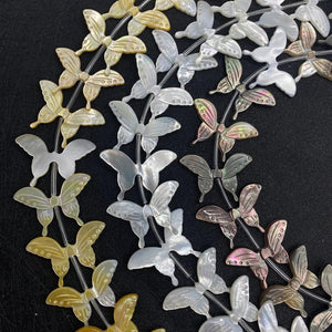 Natural Shell Butterfly Beads 13-30mm Carving Charm Jewelry Making DIY