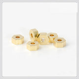 100 PCS Metal Raw Brass Hexagon Spacer Beads DIY Jewelry Making 3mm 4mm