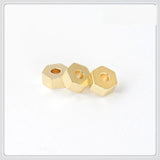 100 PCS Metal Raw Brass Hexagon Spacer Beads DIY Jewelry Making 3mm 4mm