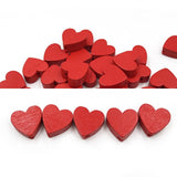 20pcs Red Heart-Shaped Wooden Beads Jewelry DIY Romance Gift