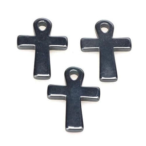 Natural Hematite Beads Cross Pendant DIY Necklace Bracelet Making