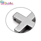 Natural Hematite Beads Cross Pendant DIY Necklace Bracelet Making