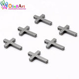 Natural Hematite Beads Cross Pendant DIY Necklace Bracelet Making
