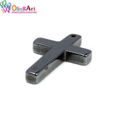 Natural Hematite Beads Cross Pendant DIY Necklace Bracelet Making