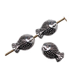 40pcs Antique Silver Fish Beads 12x7mm for DIY Bracelet Making