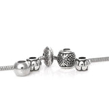 50 Mixed Acrylic Beads Silver Spacer Beads European Charm Jewelry Making