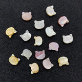 2pcs Cat Head Sea Shell Pendants 9x10mm 4 Colors DIY Necklace Earrings