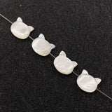 2pcs Cat Head Sea Shell Pendants 9x10mm 4 Colors DIY Necklace Earrings
