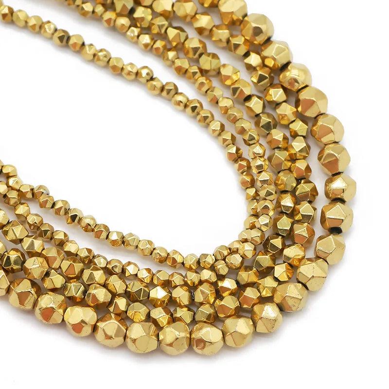 Hematite Faceted Round Natural Stone Beads for Jewelry Making