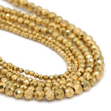Hematite Faceted Round Natural Stone Beads for Jewelry Making