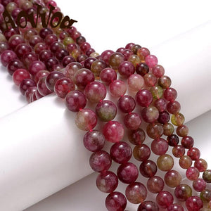 Watermelon Tourmaline Stone Beads Round Spacer Beads for Jewelry Making
