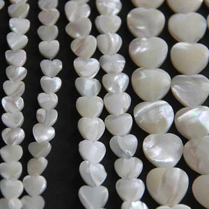 20Pcs Shell Pearl Heart Beads for DIY Bracelet Necklaces Craft