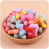 5Pcs Baby Teether Chew Molar Beads Bow Tie Silicone Bead for Pacifier Clip