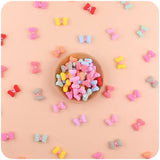 5Pcs Baby Teether Chew Molar Beads Bow Tie Silicone Bead for Pacifier Clip