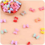 5Pcs Baby Teether Chew Molar Beads Bow Tie Silicone Bead for Pacifier Clip