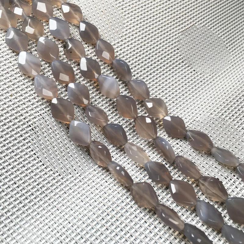 Faceted Square Natural Stone Agates Crystal Beads for Jewelry Making