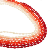 Natural Red Coral Rice Beads DIY Jewelry Semi-finished Loose Beads 4x8mm