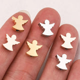 5Pcs Gold-Plate Angel Wings Charms for Jewelry Making
