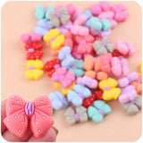 5Pcs Cartoon Bow Tie Teething Chew Beads Food Baby Silicone Beads