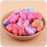 5Pcs Cartoon Bow Tie Teething Chew Beads Food Baby Silicone Beads