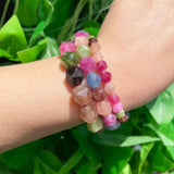 Faceted Tourmaline Stone Round Spacer Beads for Jewelry Making 15'' 6 8 10mm