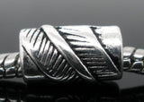 50 Pcs Silver Leaf Tube Spacers Beads Findings 11x7mm
