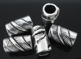 50 Pcs Silver Leaf Tube Spacers Beads Findings 11x7mm