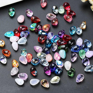 100PCS 6x9mm Glass Water Drop Beads Multicolor DIY Bracelets Earrings
