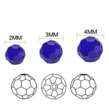 2/3/4mm 32Faceted Glass Round Beads for DIY Jewelry Making