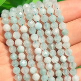 4mm Aquamarines Faceted Stone Beads 15'' Strand