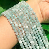 4mm Aquamarines Faceted Stone Beads 15'' Strand