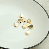 10pcs 14K Plated Brass Flat Round Spacer Beads For Jewelry Making