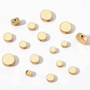10pcs 14K Plated Brass Flat Round Spacer Beads For Jewelry Making