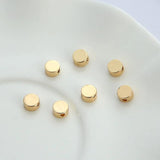 10pcs 14K Plated Brass Flat Round Spacer Beads For Jewelry Making