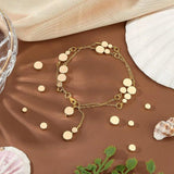 10pcs 14K Plated Brass Flat Round Spacer Beads For Jewelry Making